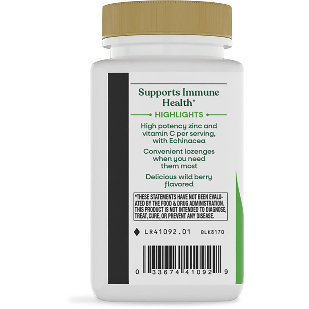 NW594 | Back label of white supplement bottle showing ingredients, warnings, contact info and vegan and recycling icons - Thumbnail