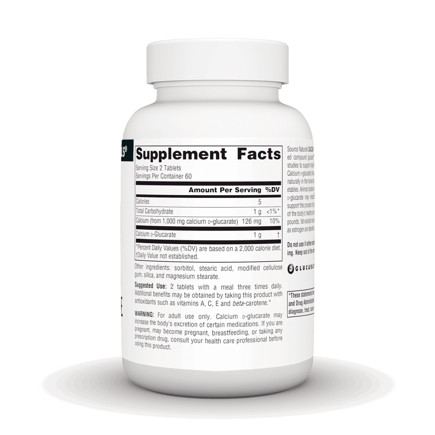 SN459 | Supplement bottle back label with Supplement Facts, suggested use, warnings, and other ingredients