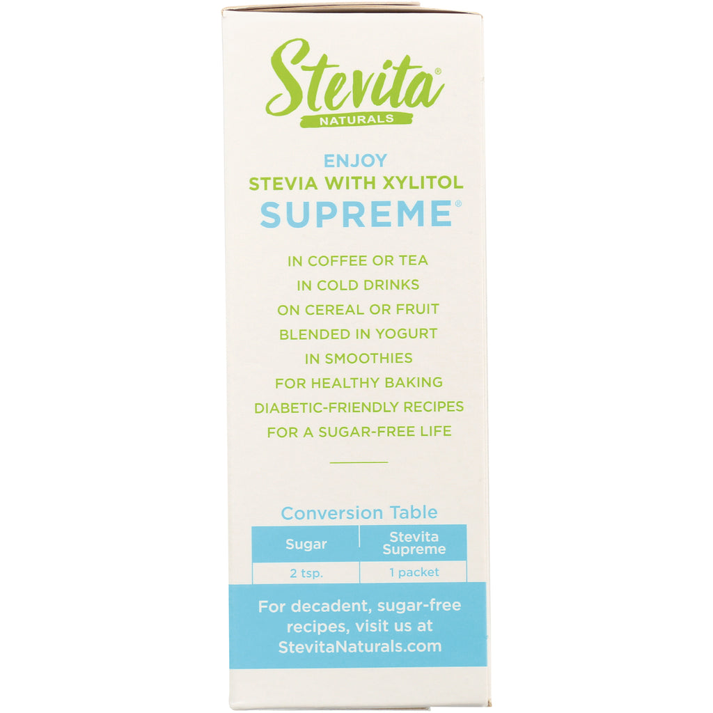 STV002 | Stevita Naturals Stevia with Xylitol Supreme usage ideas and conversion table (2 tsp sugar = 1 packet) - Thumbnail