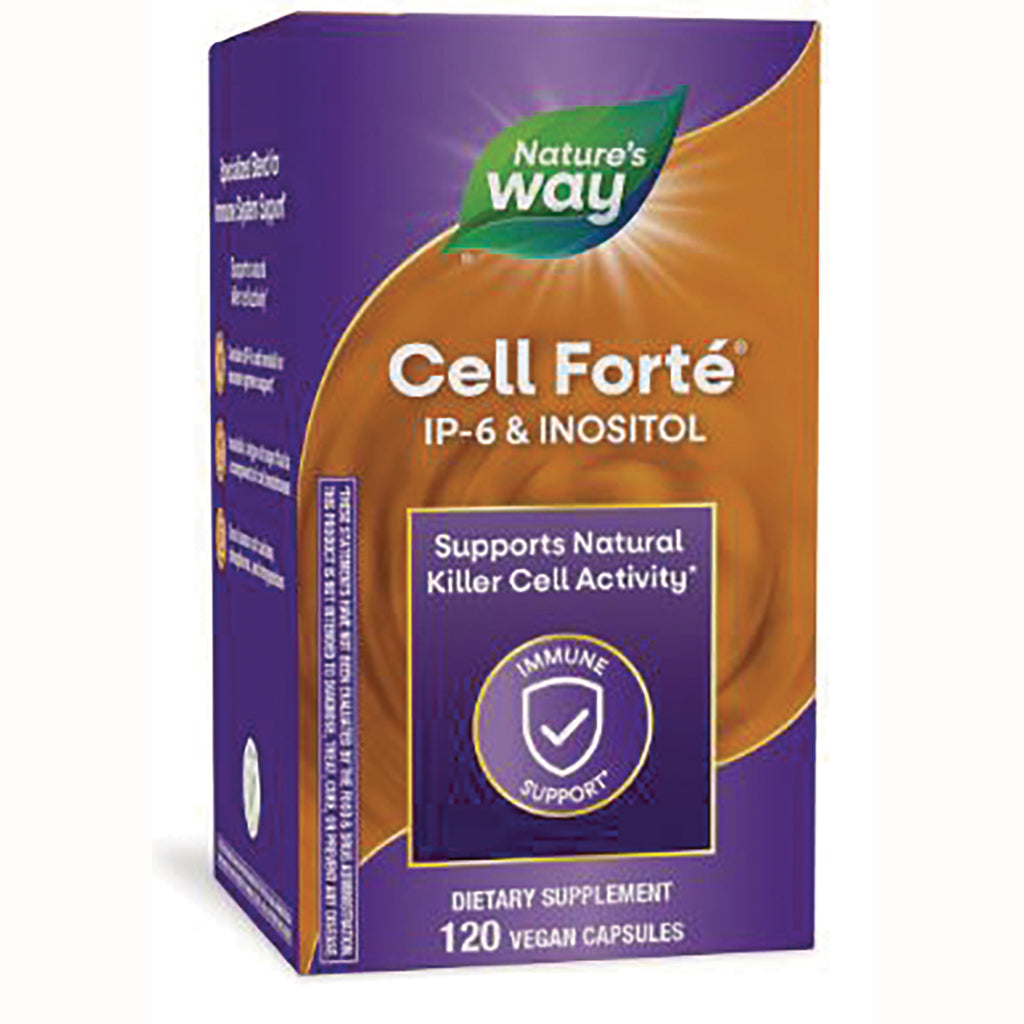 ET217 | Nature's Way Cell Fort IP-6 & Inositol dietary supplement box, front showing Supports Natural Killer Cell Activity and 120 vegan capsules - Thumbnail