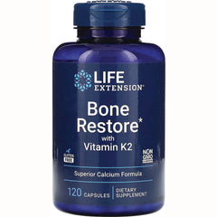 LE289 | Life Extension Bone Restore with Vitamin K2 dietary supplement bottle, 120 capsules