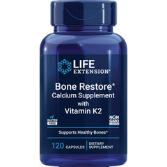 LE289 | Life Extension Bone Restore with Vitamin K2 dietary supplement bottle, 120 capsules
