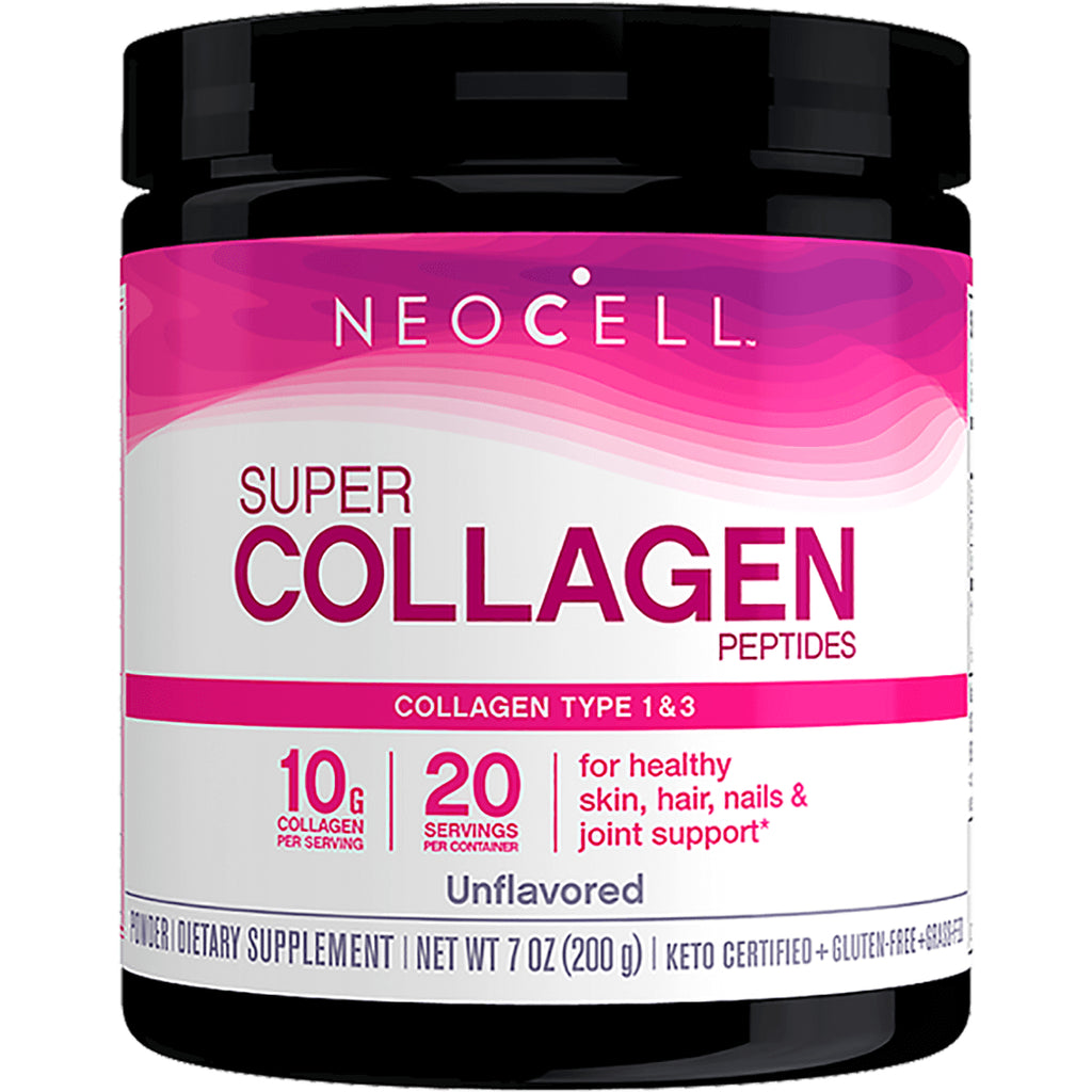 NEC003 | Neocell Super Collagen Peptides jar, unflavored, Collagen Type 1 & 3, 10 g per serving, 20 servings - Thumbnail