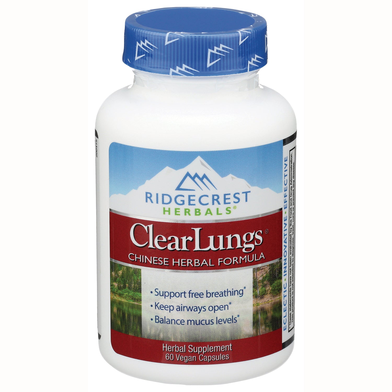 PH055 | Ridgecrest Herbals ClearLungs Chinese herbal formula bottle, 60 vegan capsules