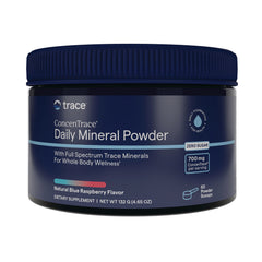 TM166 | Trace ConcenTrace Daily Mineral Powder, Natural Blue Raspberry flavor, zero sugar, 132 g jar