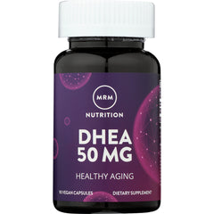 MRM029 | MRM Nutrition DHEA 50 MG supplement bottle front label reading Healthy Aging, 90 vegan capsules