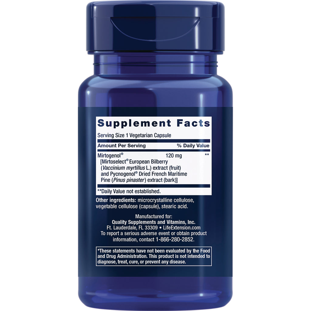 LE170 | Back label with Supplement Facts panel and ingredient list on blue supplement bottle - Thumbnail