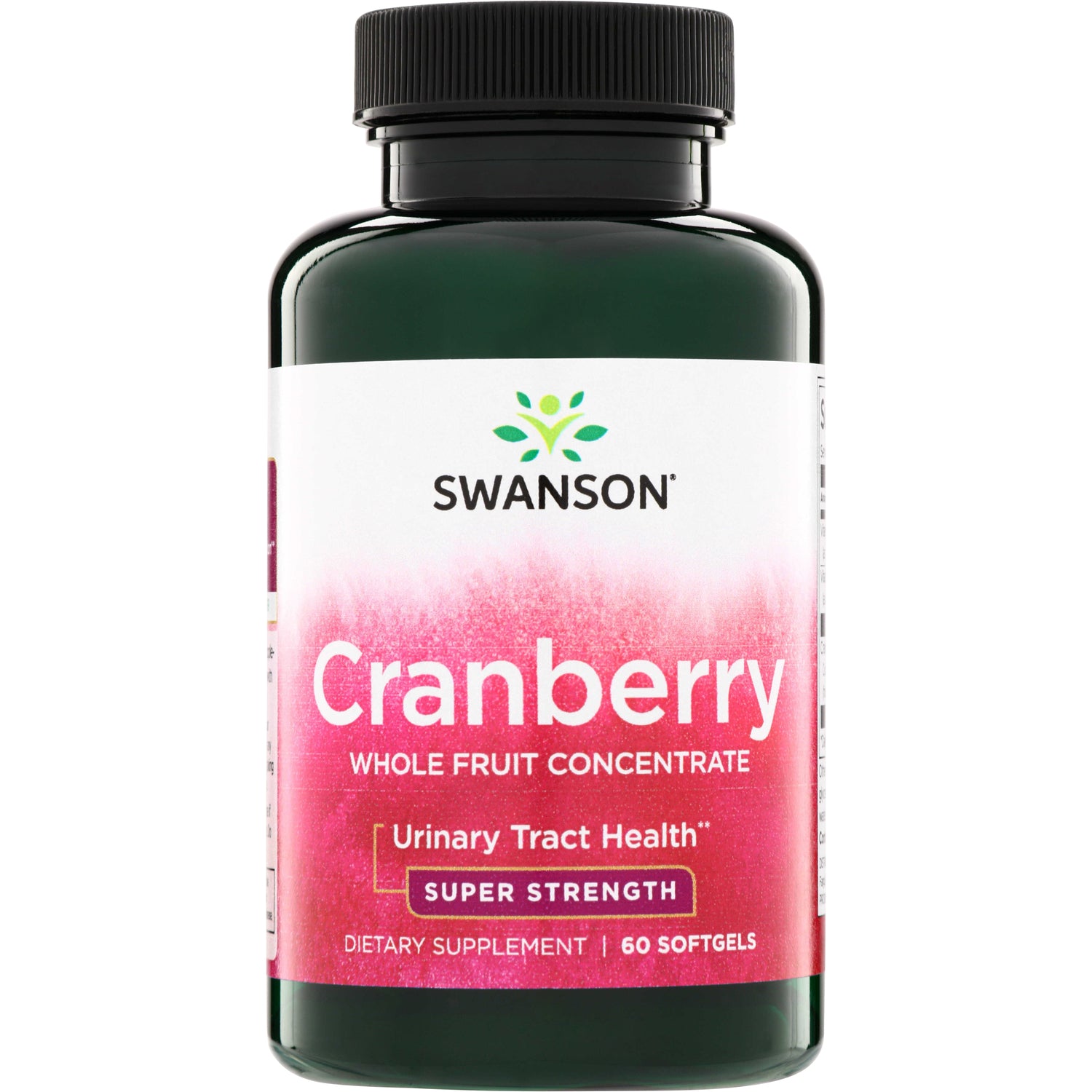 SWU259 | Swanson Cranberry whole fruit concentrate bottle, super strength for urinary tract health, 60 softgels