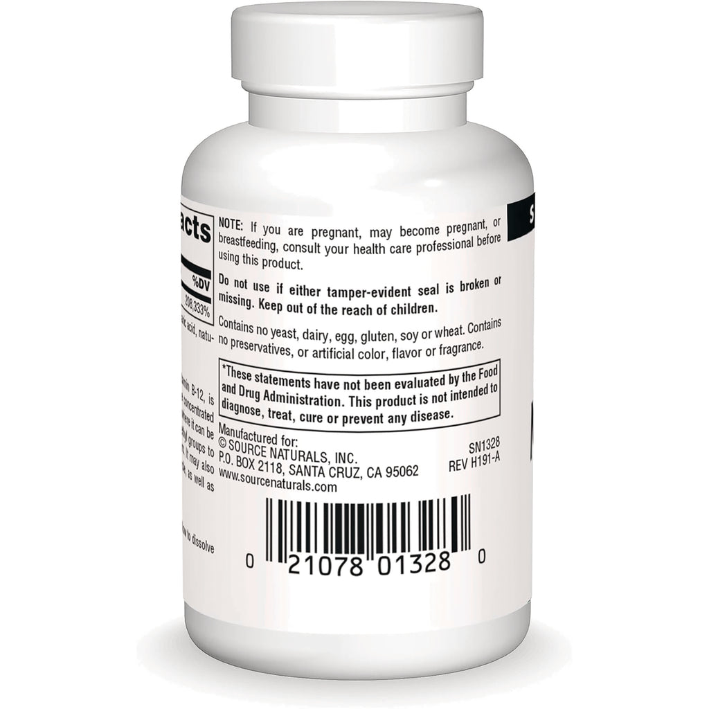 SN876 | Back label with supplement facts, warning statements, manufacturer info, and barcode - Thumbnail
