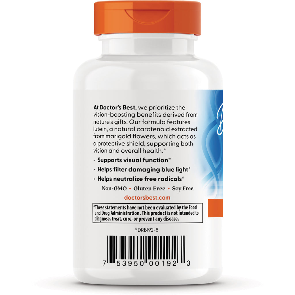 DB154 | Back label of white supplement bottle showing product benefits text, non-GMO icons and barcode - Thumbnail