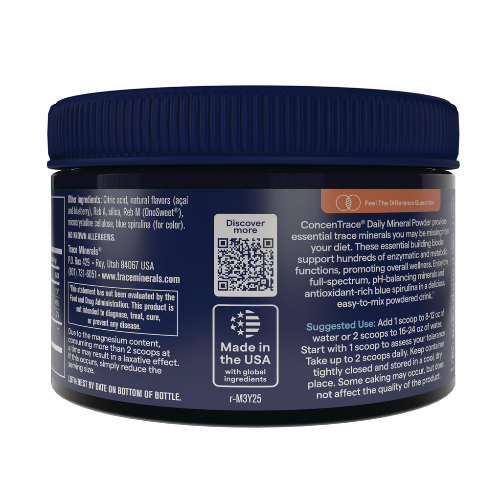 TM165 | Back label of mineral powder jar with QR code, Suggested Use and Made in the USA badge - Thumbnail
