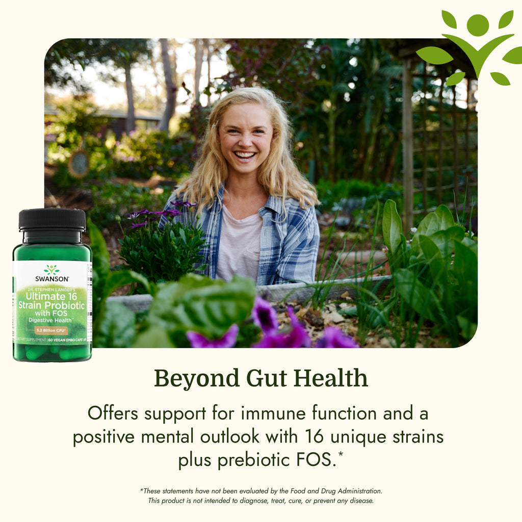 SWA051 | Probiotic bottle with smiling woman and beyond gut offers immune support text - Thumbnail