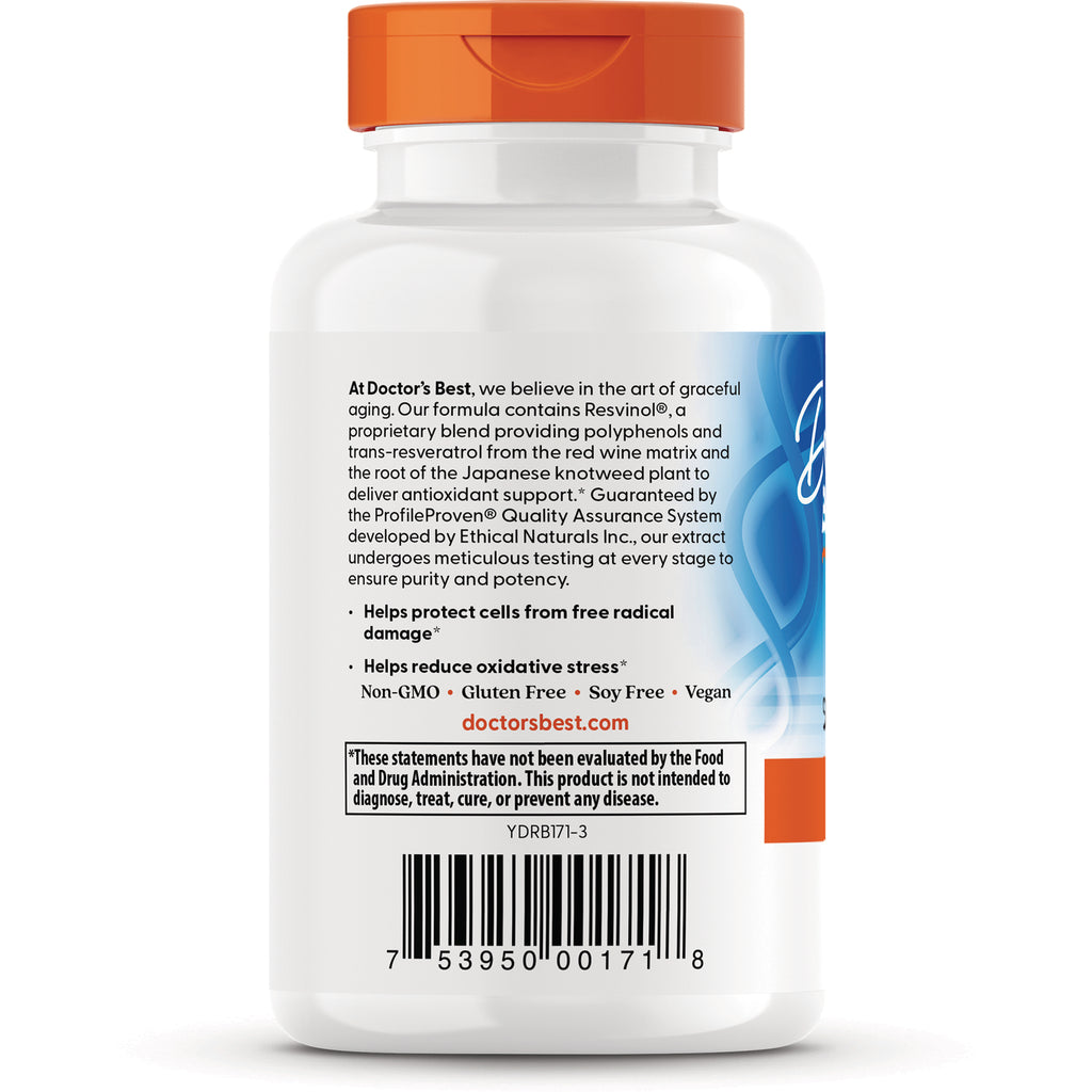 DB094 | back of white supplement bottle showing label text and claims, doctorsbest.com and barcode - Thumbnail