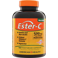AM120 | American Health Ester-C Non-Acidic 500 mg with Citrus Bioflavonoids, 240 vegetarian capsules