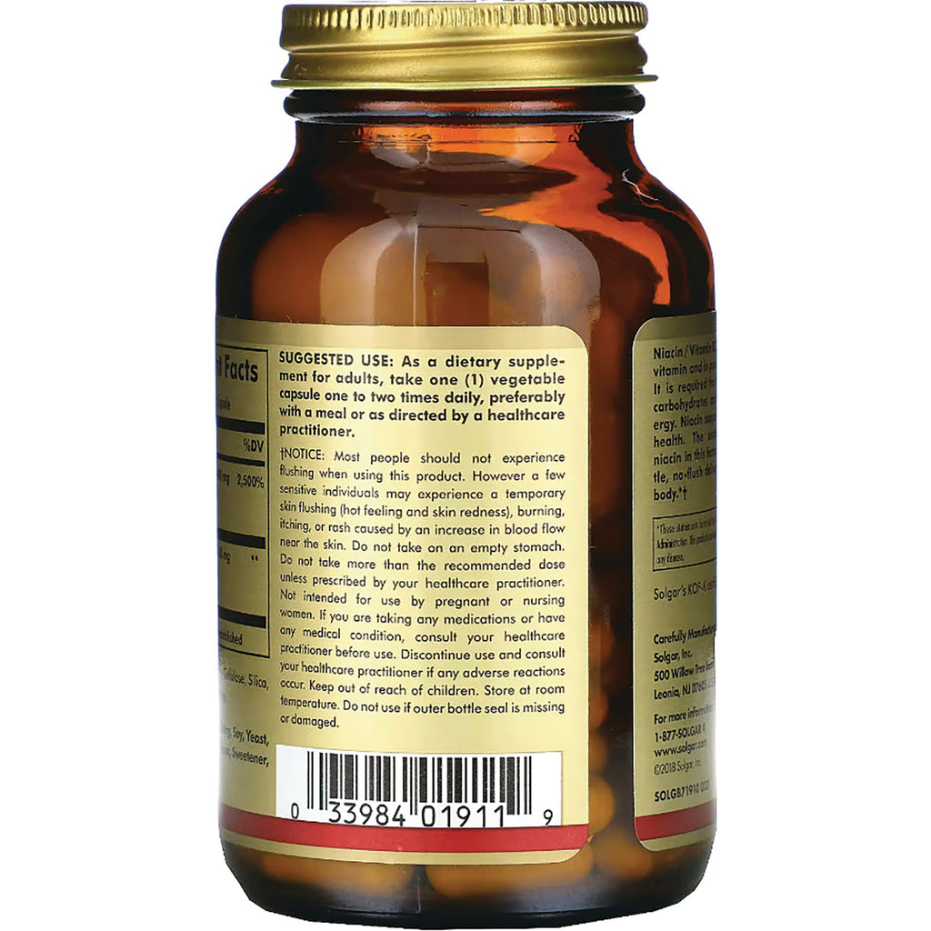 Amber supplement bottle back showing suggested use label, warnings, and barcode - Thumbnail