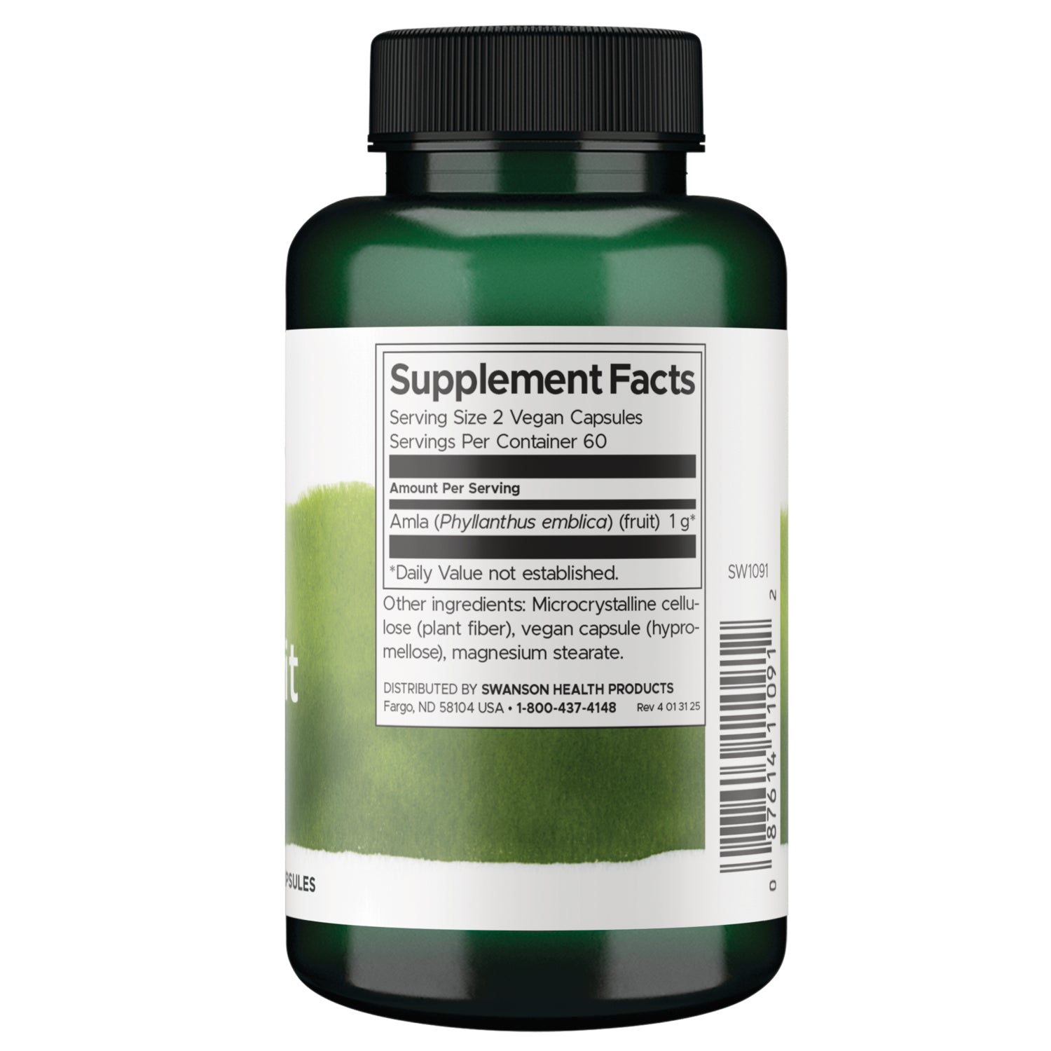 SW1091 | Back label with Supplement Facts