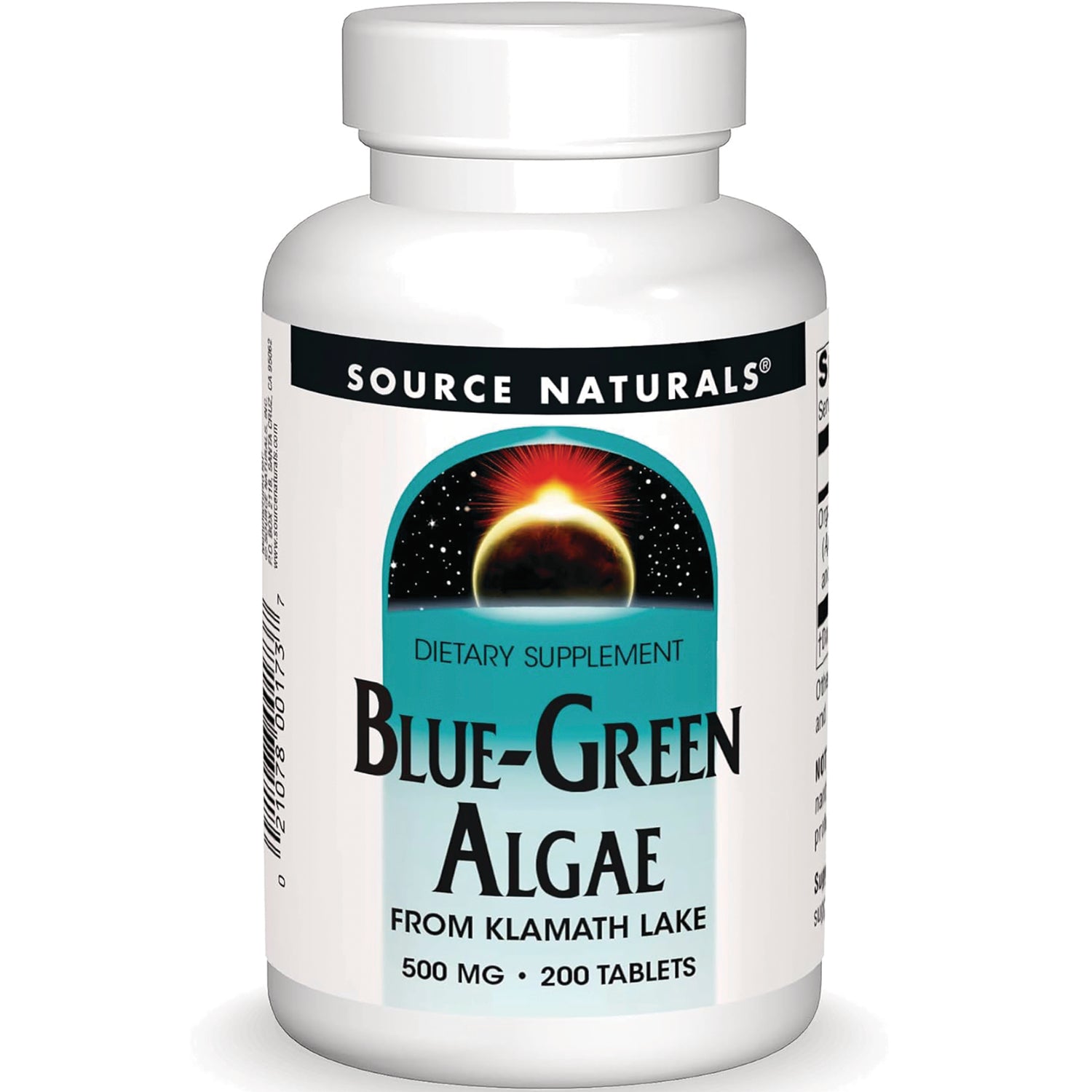 SN809 | Source Naturals Blue-Green Algae dietary supplement, 500 mg, 200 tablets