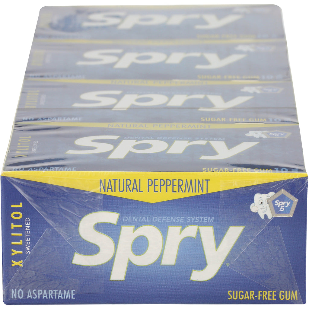 XL017 | Spry Dental Defense System Natural Peppermint sugar-free gum multipack box, xylitol sweetened, no aspartame - Thumbnail