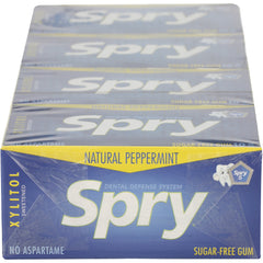 XL017 | Spry Dental Defense System Natural Peppermint sugar-free gum multipack box, xylitol sweetened, no aspartame