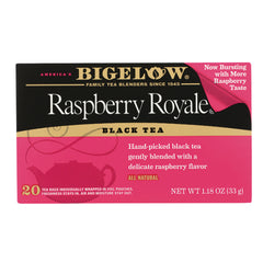 BGT001 | Bigelow Raspberry Royale black tea box, 20 tea bags, net wt 1.18 oz