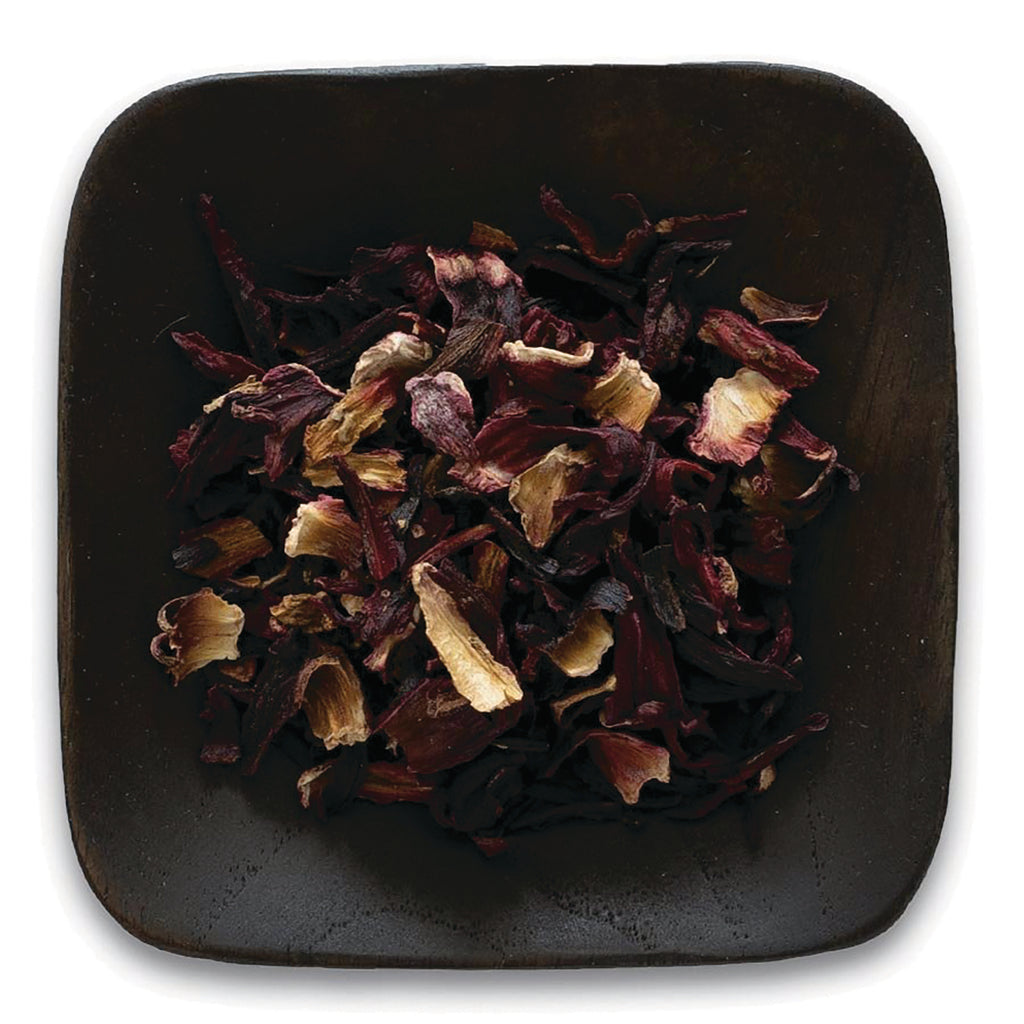 FNP226 | dried hibiscus petals in dark square bowl - Thumbnail