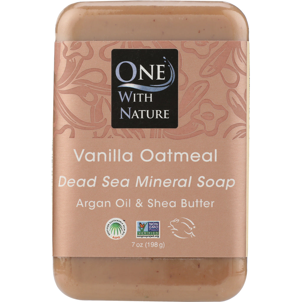 OWN004 | Vanilla Oatmeal Dead Sea Mineral Soap bar with argan oil and shea butter, 7 oz - Thumbnail