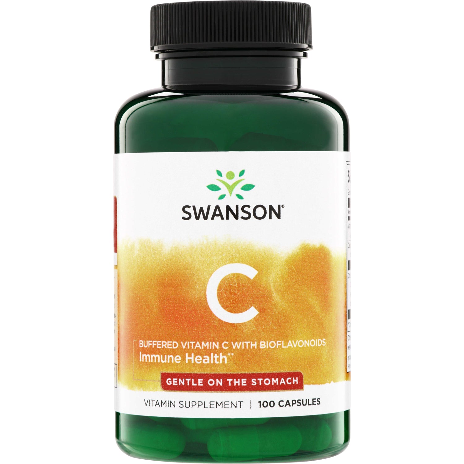 SW944 | Swanson Buffered Vitamin C with Bioflavonoids, Immune Health, Gentle on the Stomach, 100 Capsules bottle