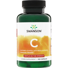 SW944 | Swanson Buffered Vitamin C with Bioflavonoids, Immune Health, Gentle on the Stomach, 100 Capsules bottle