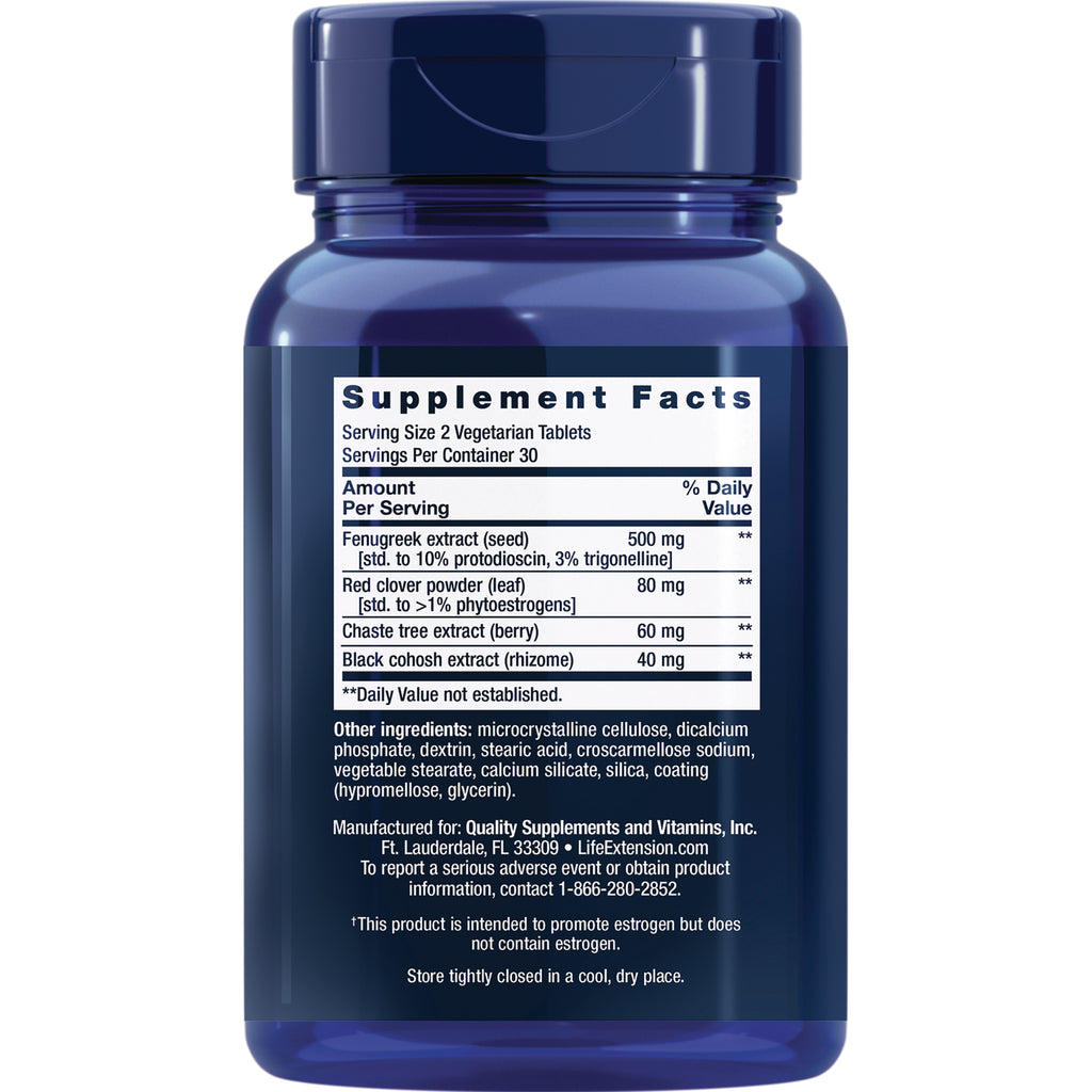 LE597 | back label of blue supplement bottle showing Supplement Facts panel and ingredient list - Thumbnail