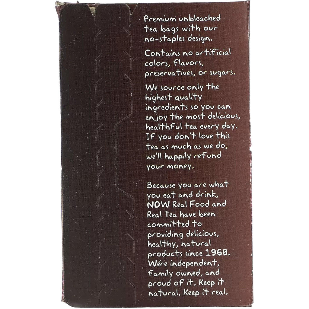 NWF1092 | brown box panel with white handwritten text about premium unbleached tea bags, ingredients and brand history - Thumbnail