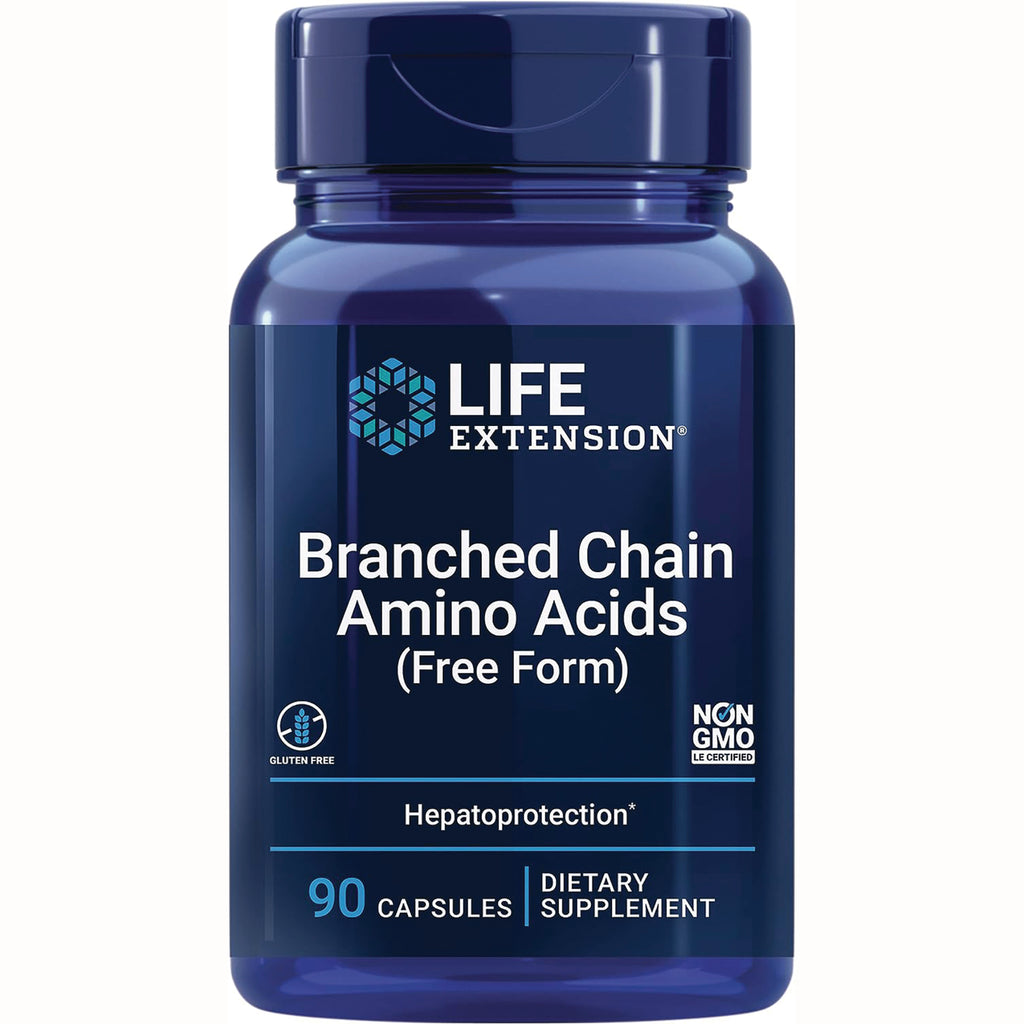 LE100 | Life Extension bottle labeled Branched Chain Amino Acids (Free Form), 90 capsules dietary supplement - Thumbnail