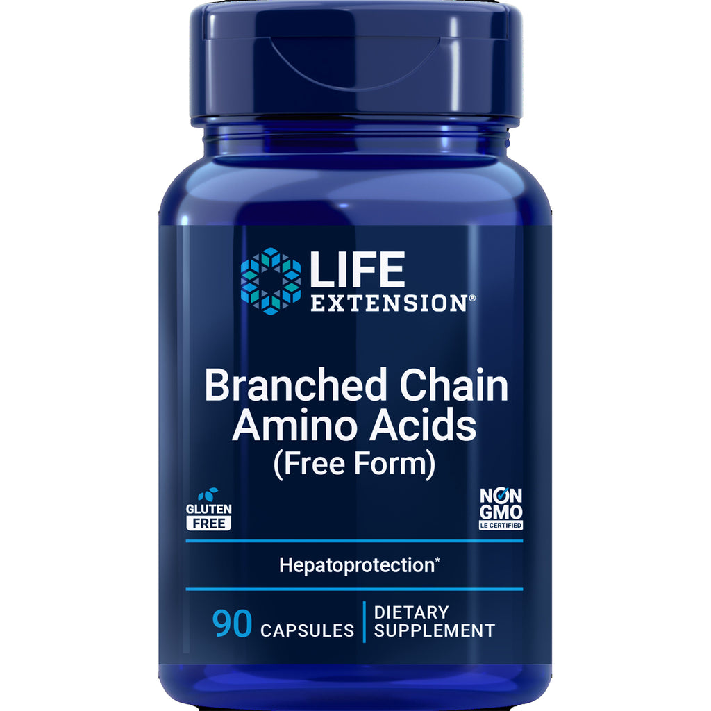 LE100 | Life Extension bottle labeled Branched Chain Amino Acids (Free Form), 90 capsules dietary supplement - Thumbnail