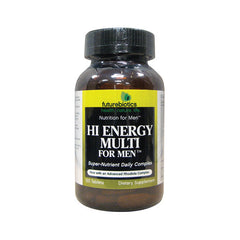 FB010 | Futurebiotics Hi Energy Multi for Men brown supplement bottle front label, 120 tablets