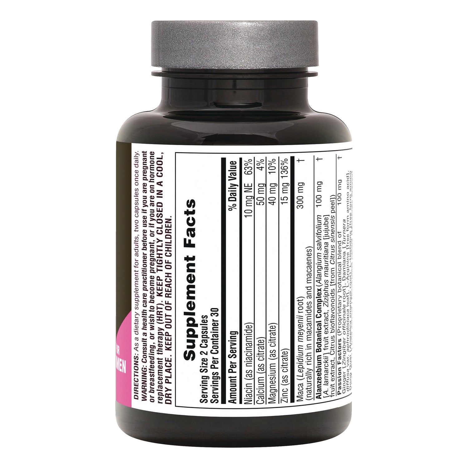 NTP279 | Supplement bottle showing facts panel with ingredients and directions