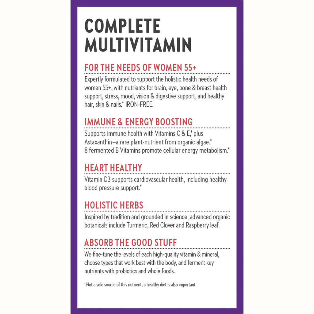 NWC308 | Complete Multivitamin for women 55+, highlights immune and energy support, heart health and holistic herbs - Thumbnail
