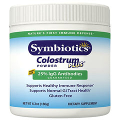 SY018 | Symbiotics Colostrum Plus Powder, 25% IgG Antibodies, gluten free, 6.3 oz