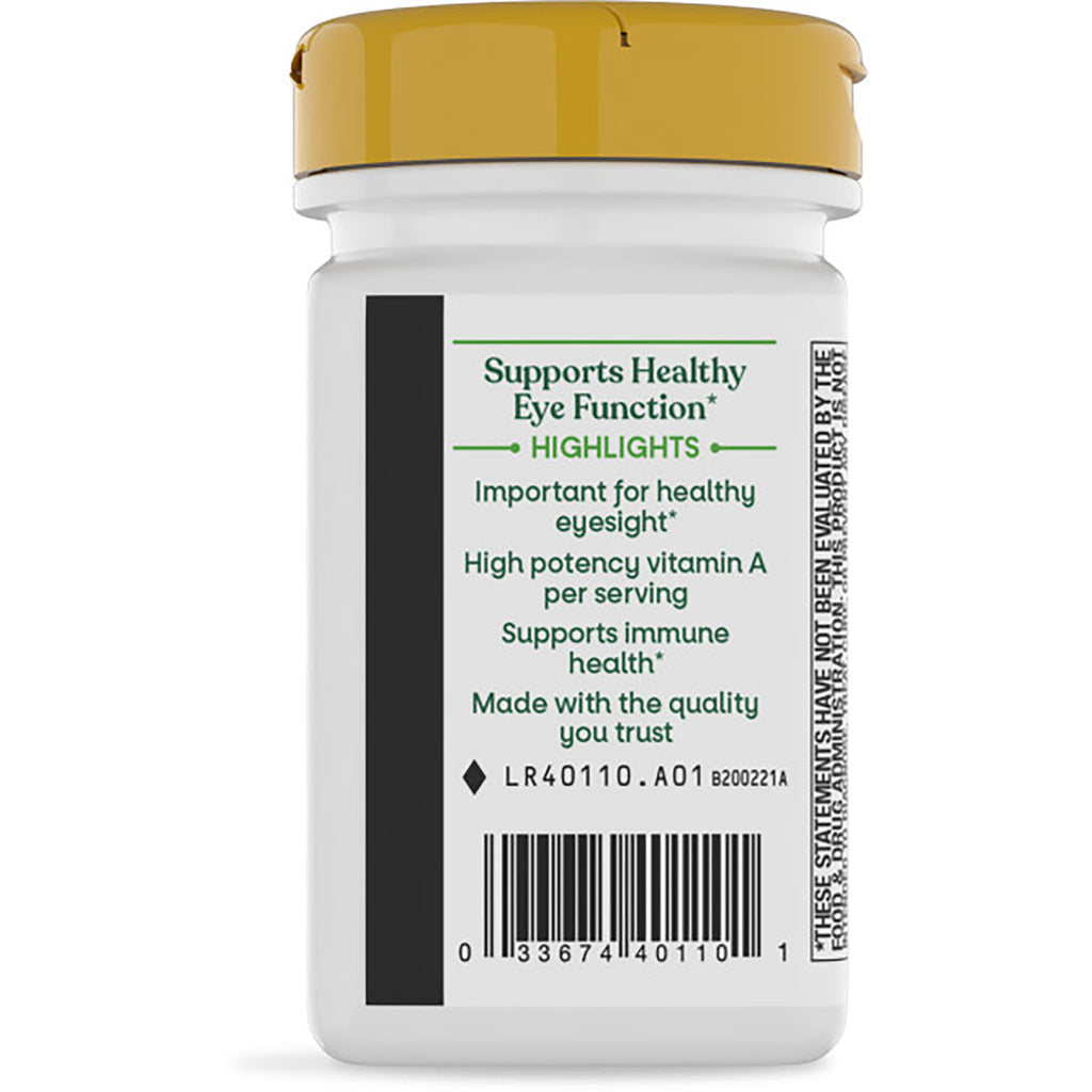 NW953 | Back of white supplement bottle with yellow cap showing warnings, gluten free statement, and recycling icons - Thumbnail