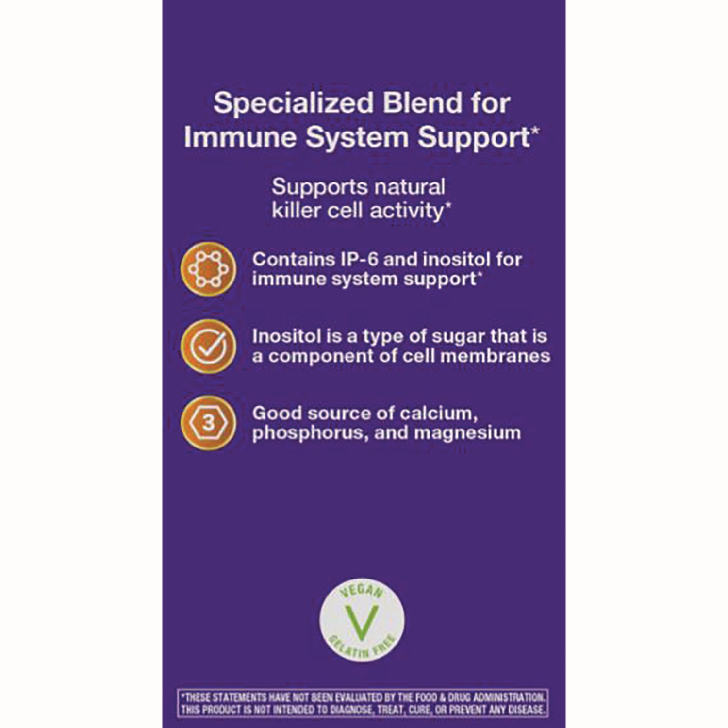 ET217 | Back: Specialized Blend for Immune System Support; contains IP-6 and inositol; good source of calcium, phosphorus, magnesium