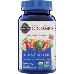 GLF235 | Garden of Life Organics Men's Multi 40+ whole food gummies, Organic Berry, 120 vegan gummy drops