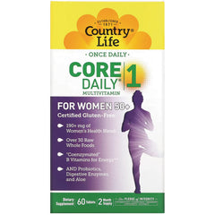 Country Life CORE Daily 1 multivitamin for women 50+ box showing label with benefits and 60 tablets two month supply