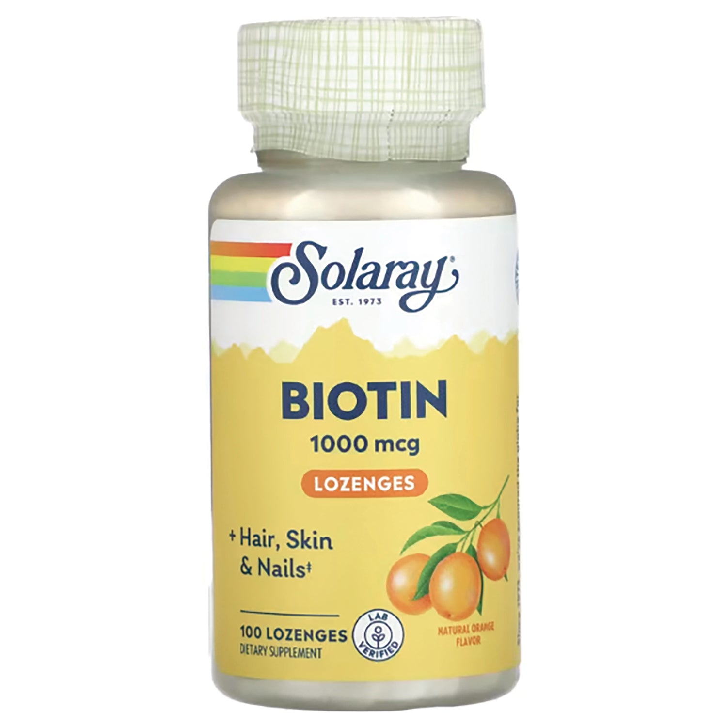 SLR314 | Solaray Biotin 1000 mcg lozenges, natural orange flavor, 100 lozenges