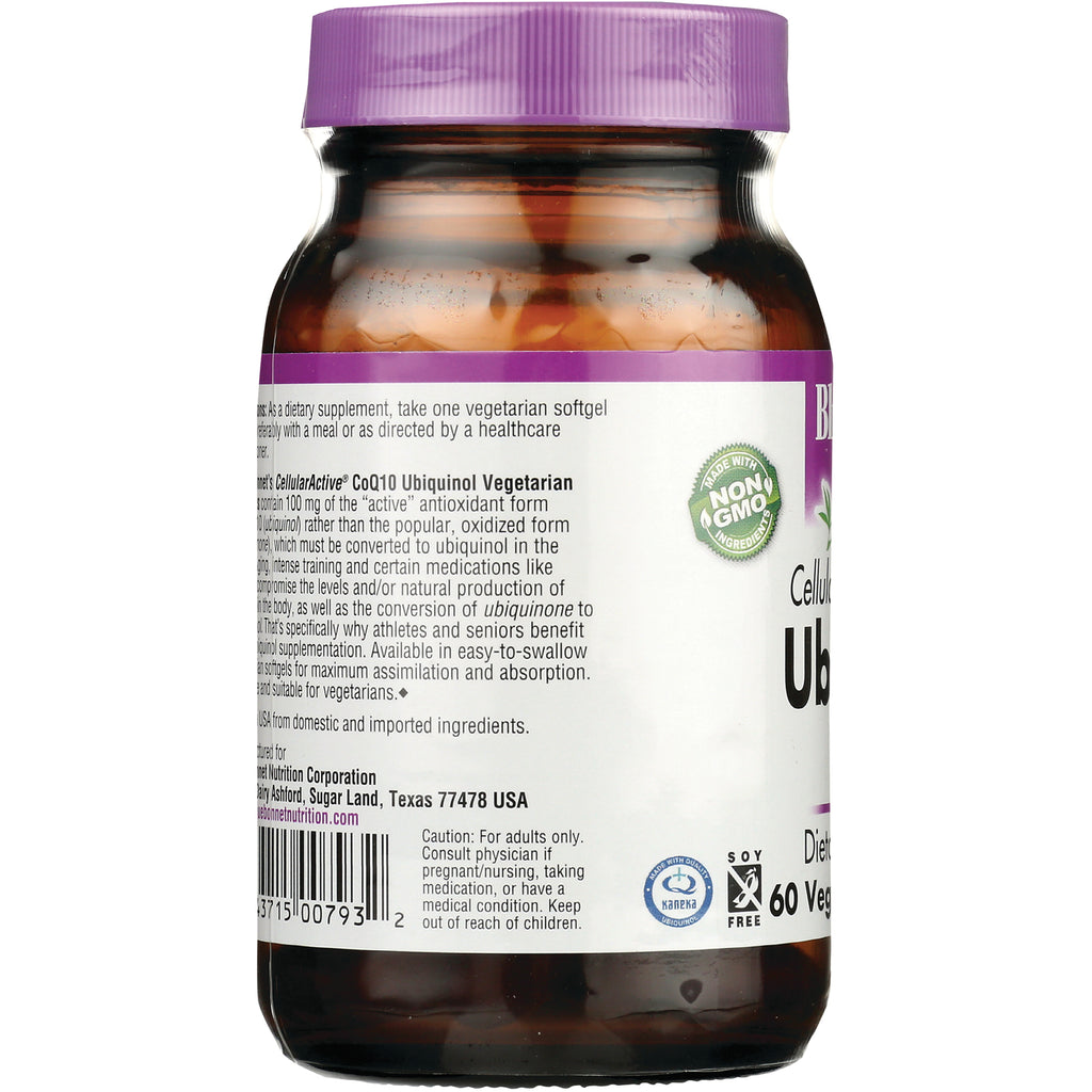 BLU063 | bottle back label showing supplement directions, non GMO badge and barcode - Thumbnail
