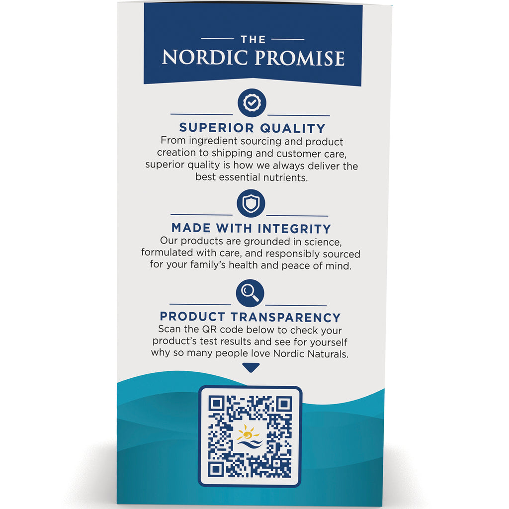 NRN044 | The Nordic Promise product infographic highlighting superior quality, made with integrity, product transparency and a QR code - Thumbnail