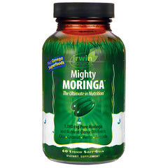 IR101 | Irwin Naturals Mighty MORINGA bottle with green label, 60 liquid soft-gels dietary supplement
