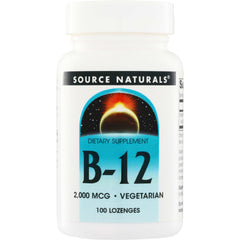 SN280 | Source Naturals B-12 dietary supplement, 2,000 mcg, vegetarian, 100 lozenges bottle front
