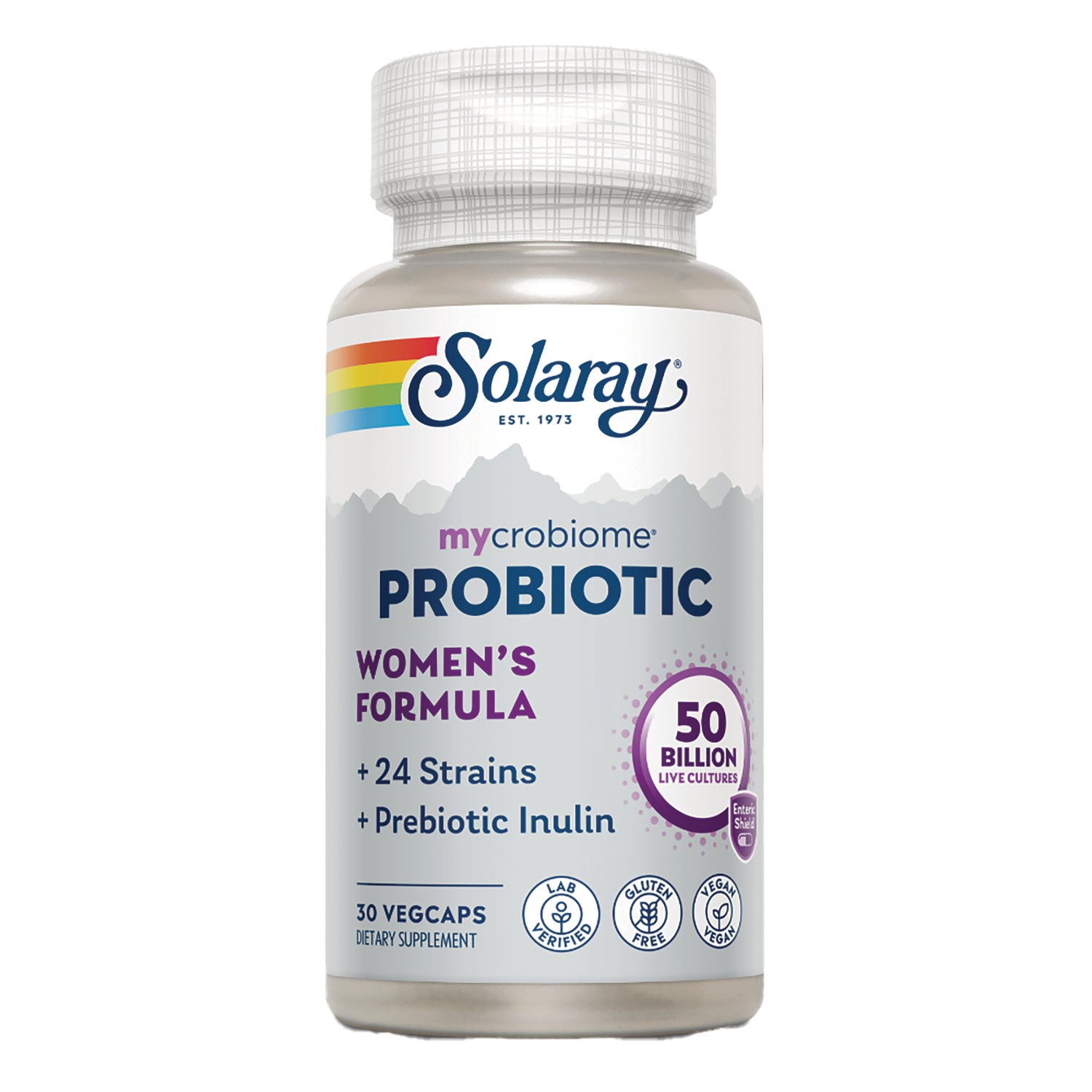 SLR504 | Solaray mycrobiome Probiotic women's formula bottle, 30 vegcaps, 50 billion live cultures