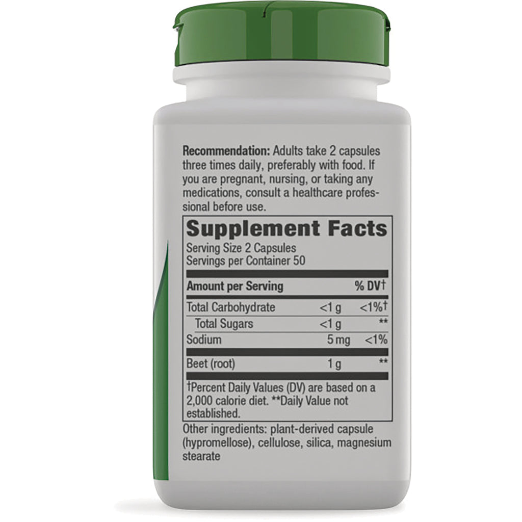 NW113 | back of white supplement bottle showing Supplement Facts label and serving size 2 capsules - Thumbnail
