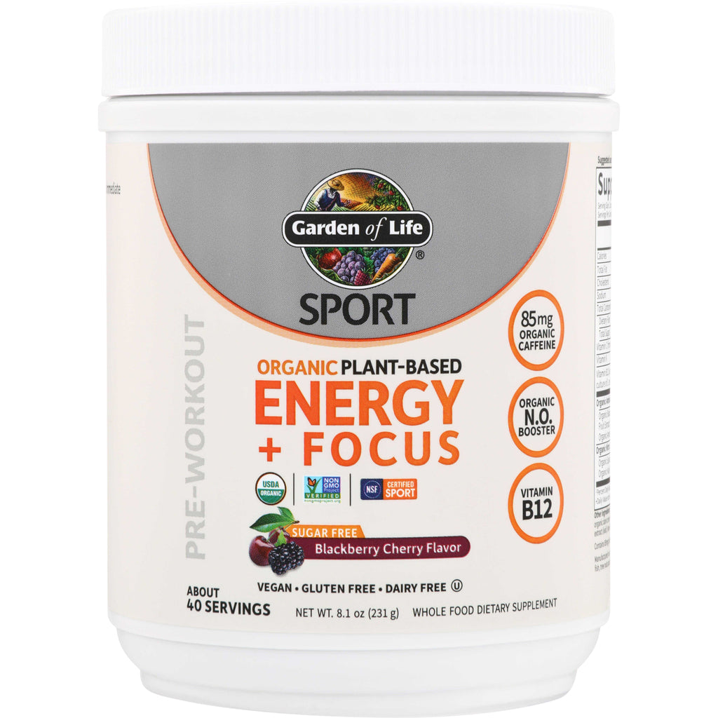 GLF232 | Garden of Life Sport Organic Plant-Based Energy + Focus, Blackberry Cherry Flavor, 40 servings - Thumbnail
