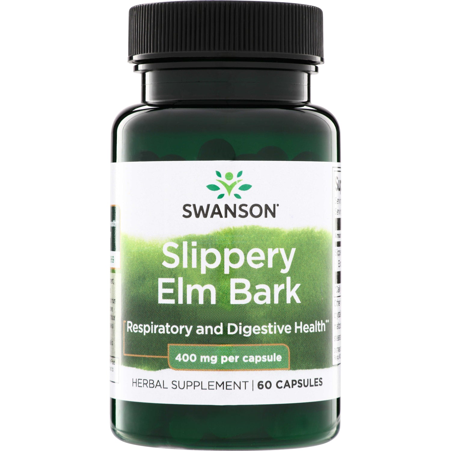 SW1911 | Swanson Slippery Elm Bark, Respiratory and Digestive Health, 400 mg per capsule, 60 capsules