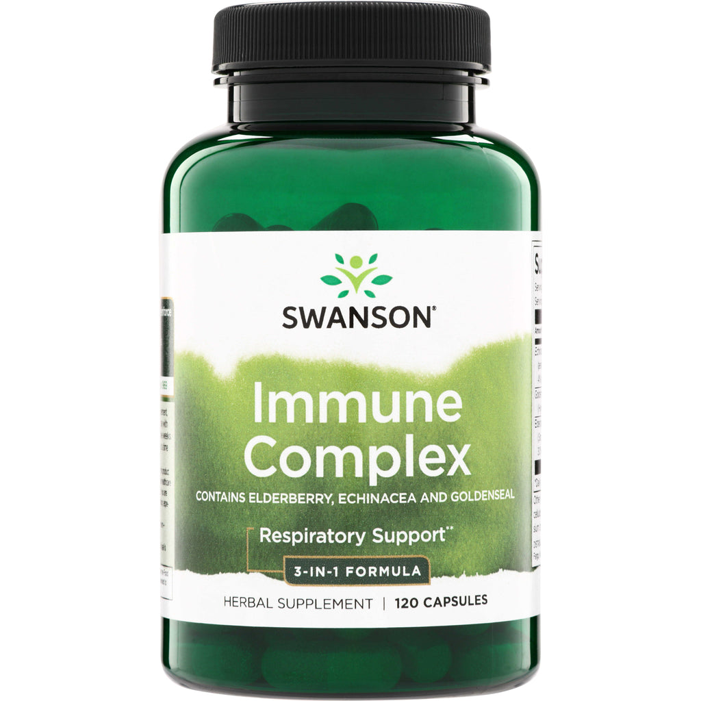 SWH137 | Swanson Immune Complex, Respiratory Support 3-in-1 Formula, elderberry, echinacea, goldenseal, 120 capsules - Thumbnail
